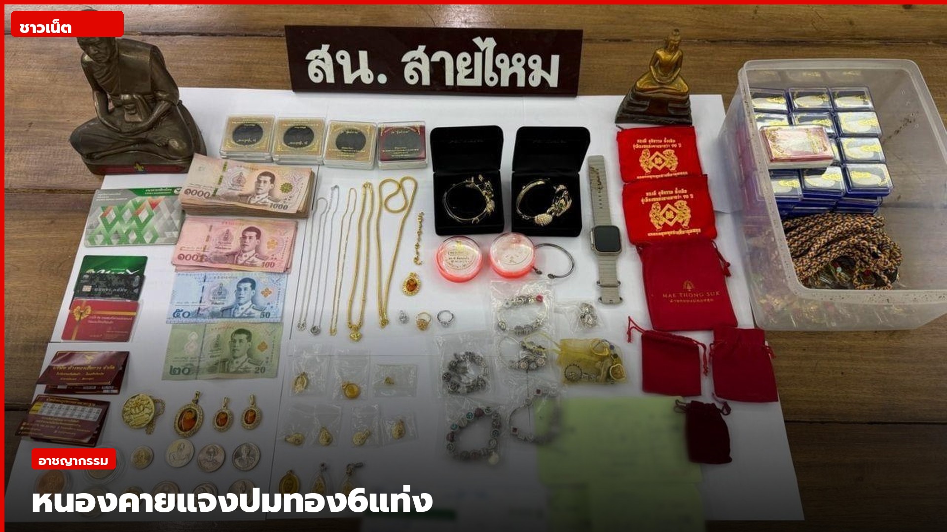 ของกลางในคดีลักทรัพย์ที่ตำรวจ สน.สายไหมตรวจยึด