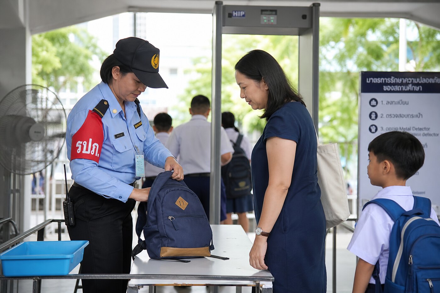 ภาพประกอบตรวจความปลอดภัยหน้าโรงเรียน