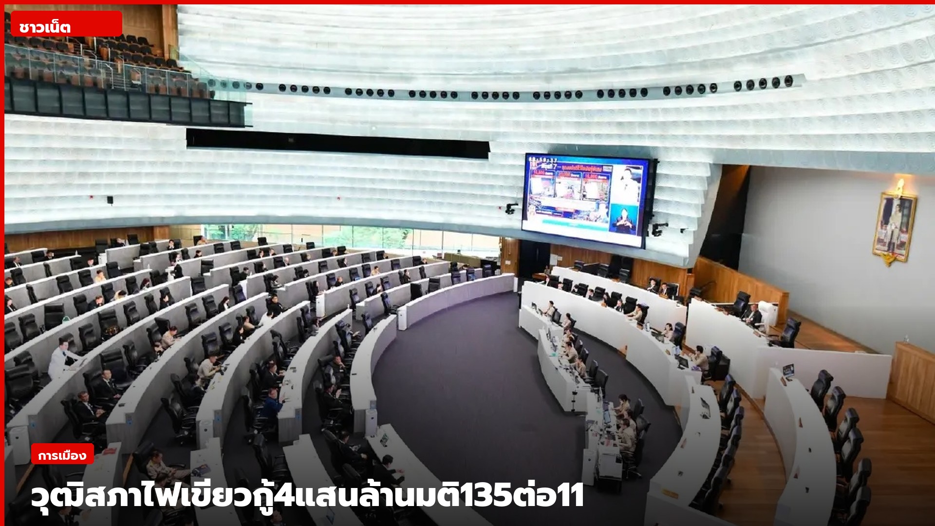 บรรยากาศการประชุมรัฐสภาระหว่างพิจารณา พ.ร.ก.กู้เงิน 4 แสนล้านบาท