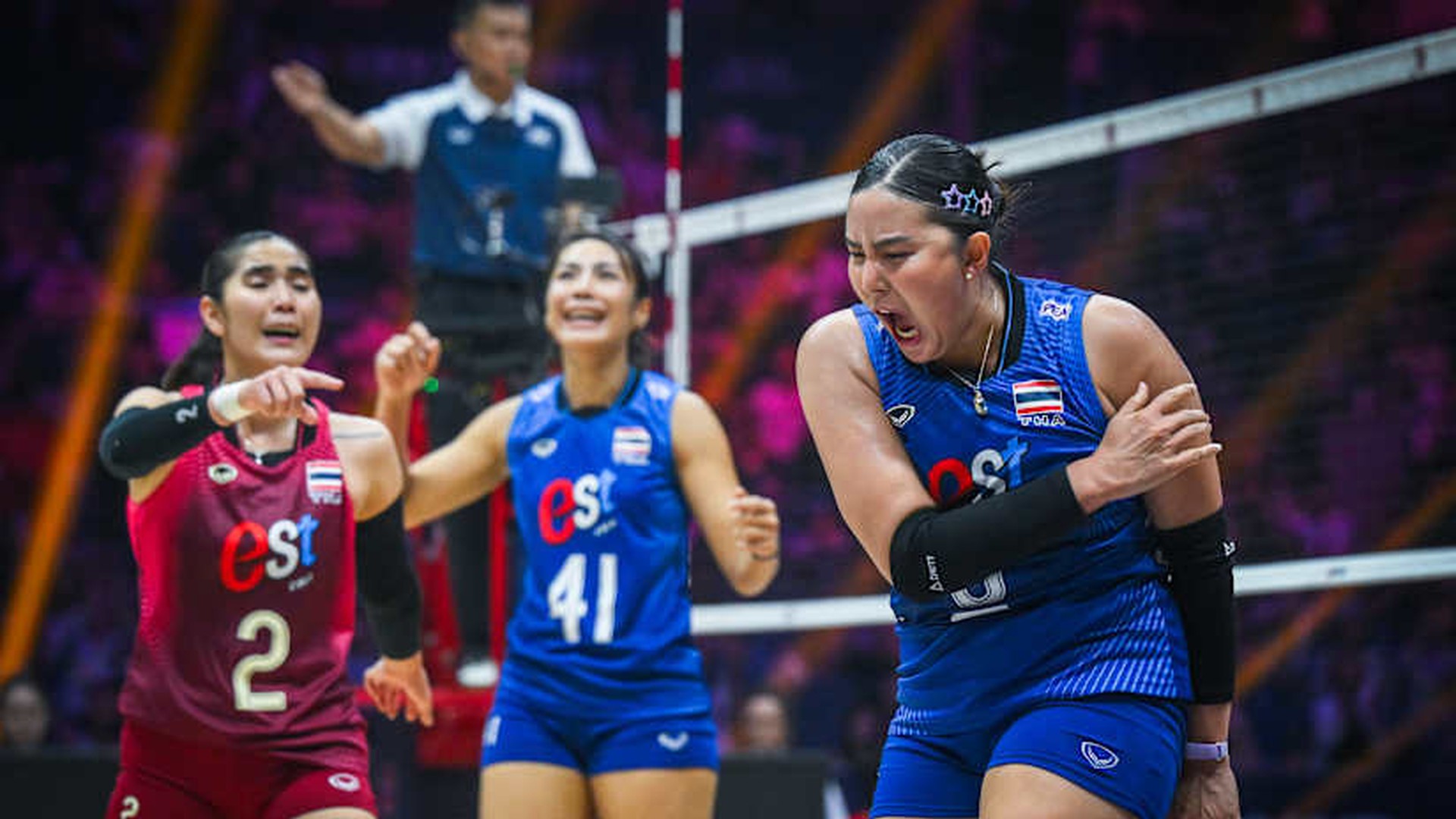 นักตบสาวไทยในสนามแข่งขันวอลเลย์บอลชิงแชมป์เอเชีย 2026