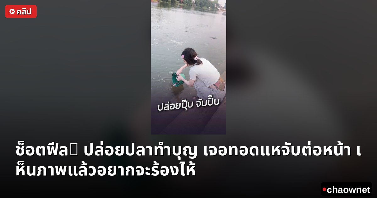 ช็อตฟีล! ปล่อยปลาทำบุญ เจอทอดแหจับต่อหน้า เห็นภาพแล้วอยากจะร้องไห้ 😭
