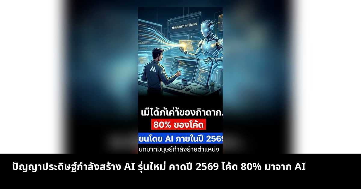 ปัญญาประดิษฐ์กำลังสร้าง AI รุ่นใหม่ คาดปี 2569 โค้ด 80% มาจาก AI